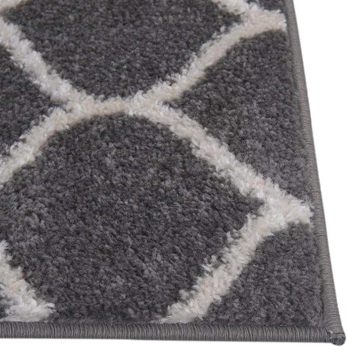 Rugs.com Lattice Frieze Collection Rug – 2' x 3' Dark Gray Medium Rug Perfect - Image 6