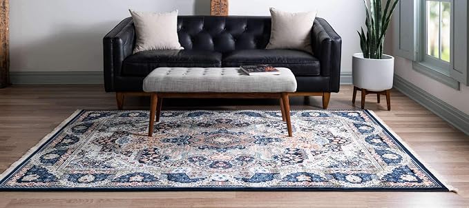 Unique Loom Narenj Collection Classic Traditional Medallion Textured Design - Image 3