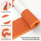 KOZYFLY Striped Rug 27.5x43 Inches Orange and White Halloween Fall Front Door - Image 4
