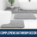 OLANLY Bathroom Rugs 50x30, Extra Soft Absorbent Chenille Bath Rugs, Rubber - Image 7
