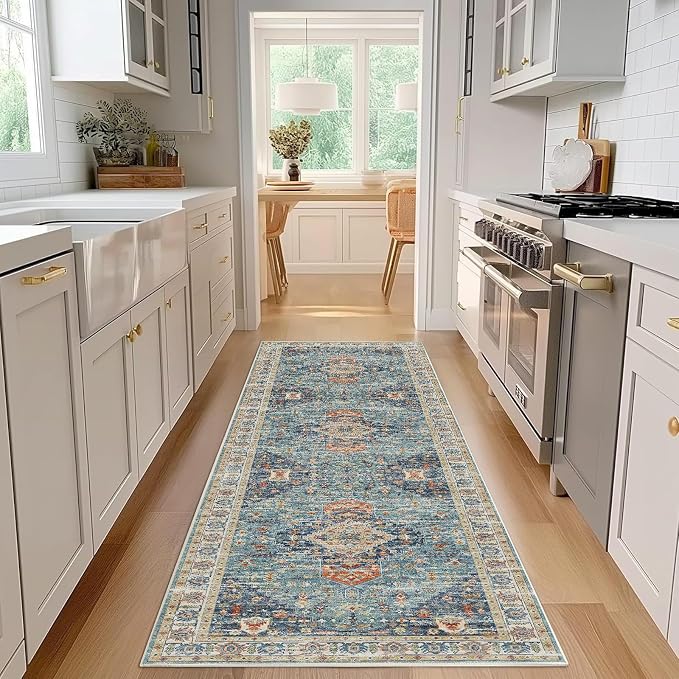 Enkor Runner Rugs for Hallway, 2.6x8 Washable Soft Non Slip Floor Rugs for - Image 6