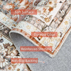 Deerly 6x9 Vintage Rugs for Dining Room, Washable Rugs Non Slip Large Area Rug - Image 4