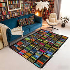 Books Area Rug 3x5 Rainbow Bookshelf Rugs by Erosebridal