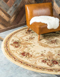 Rugs.com Chateau Collection Rug – 13' Round Cream Medium Rug Perfect by Rugscom