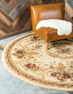 Rugs.com Chateau Collection Rug – 13' Round Cream Medium Rug Perfect by Rugscom