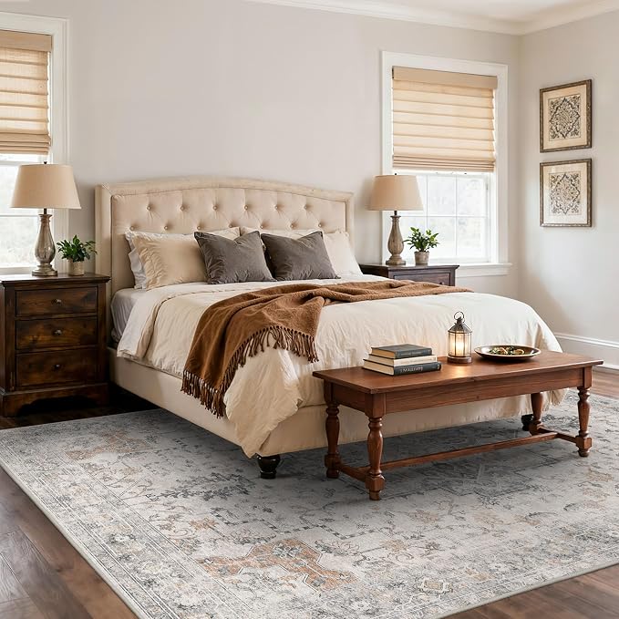 8x10 Area Rugs for Living Room, Machine Washable Non Slip Vintage Rugs - Image 3