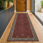 Dark Red 2'6''x10' Wide Hallway Runner Rug - 10ft Long Washable Non Slip Indoor - Image 6
