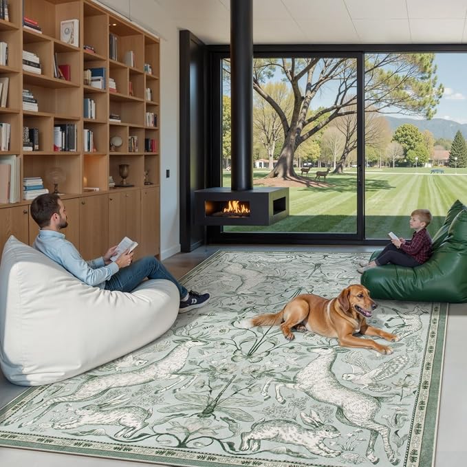 Lahome Boho Animal 6x9 Washable Living Room Area Rugs, Botanical Large Boho Non - Image 7