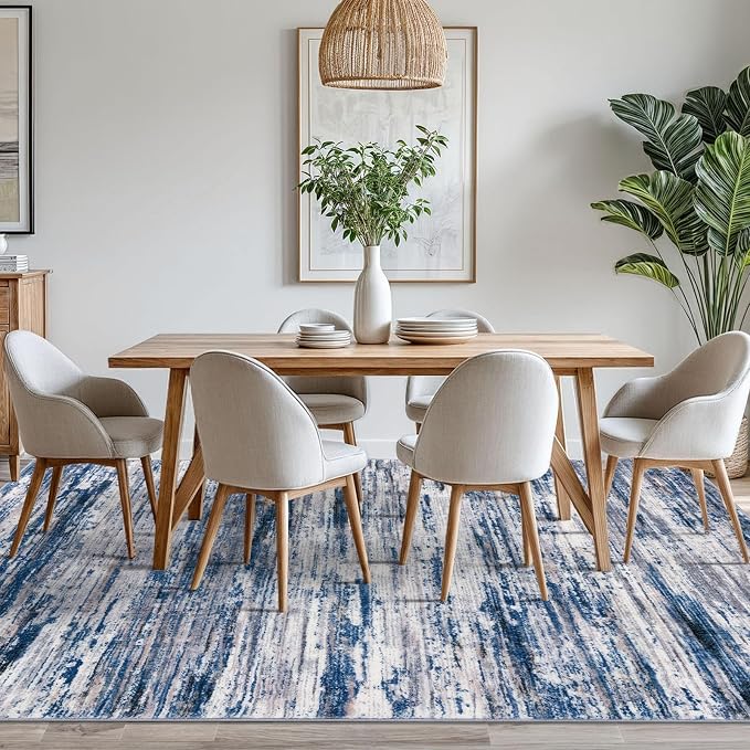 8x10 Modern Abstract Area Rug for Bedroom, Non-Shedding Carpet for Living Room - Image 2