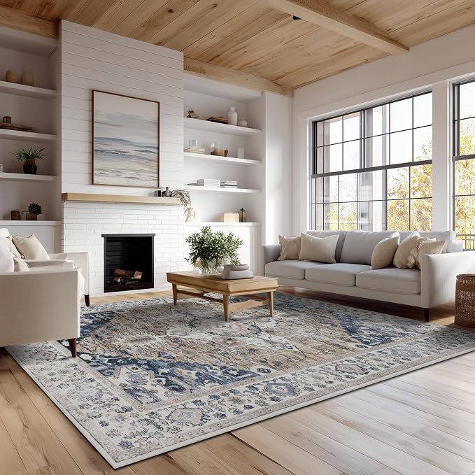 Washable Area Rugs 8x10, Large Rugs by KENODITANAreaRug