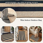 Lahome Striped Easy Jute Rug, 2x3 Entryway Rug Indoor Outdoor Front Door Mat - Image 4