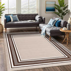 Beverly Rug Non Slip Area Rugs 3x5 Modern Bordered Non Skid Rubber Backing Soft by BeverlyRug