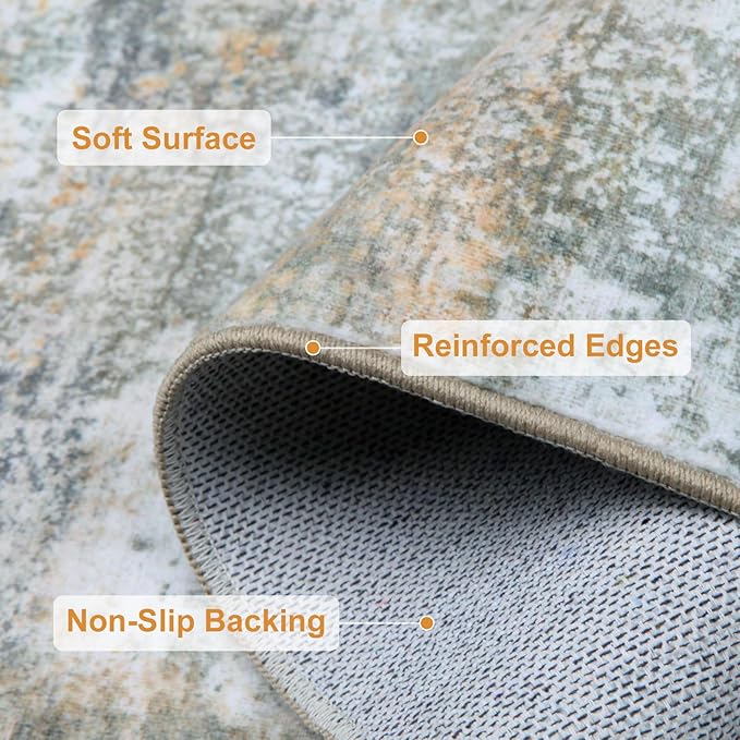 WILLSUN Washable Area Rugs, 2x6 Non-Slip Boho Area Rugs - Image 6