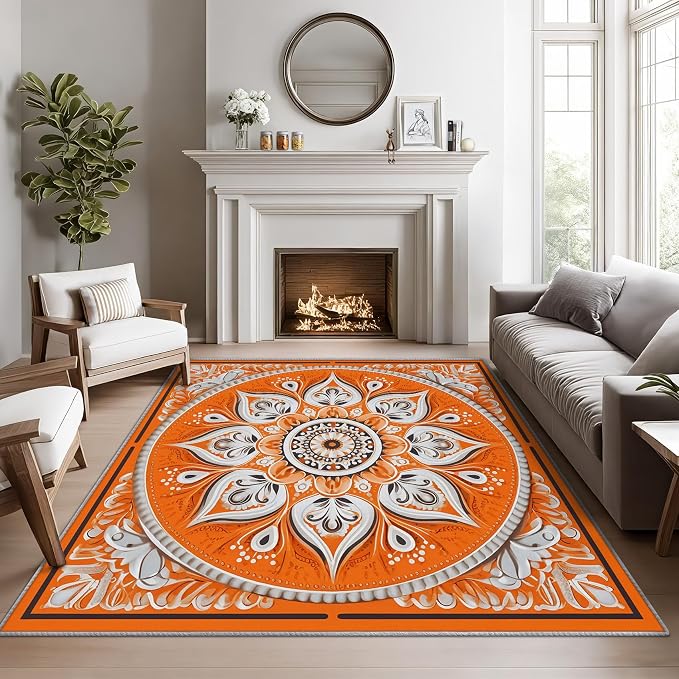 Mandala Rugs 5x7-8x10 Area Rugs, Vintage Meditation Rug by Phtbz