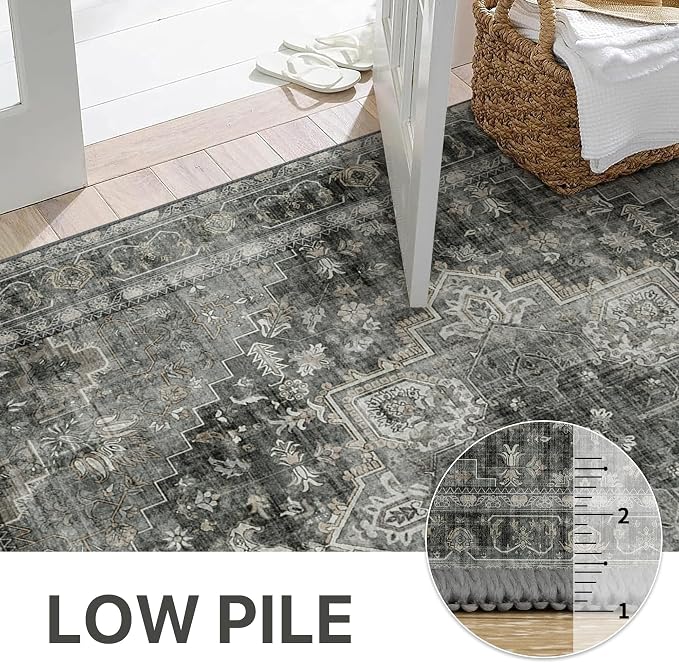 GENIMO 8x10 Area Rugs for Living Room, Machine Washable Non Slip Vintage Rugs - Image 5