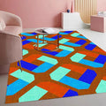 Bright Vibrant Geometric Living Room Area Rug by Mamatong