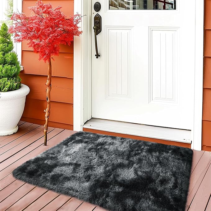 Height Pile 1.4" Plush Rug Shaggy Soft Fluffy Rug Non-Slip Indoor Floor Carpet - Image 2