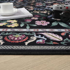 3x5 Rug Washable Area Rug Floral Office Rug Non Slip Small Carpet - Image 7