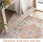 jinchan Runner Rug 3x8 Vintage Hallway Runner Boho Washable Rug Floral - Image 4