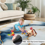 3x5 Abstract Marble Dorm Rug - Image 5