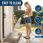 Kitinjoy Front Door Mat Outside Entrance, Sturdy Natural Dirt Trapper, Heavy - Image 6