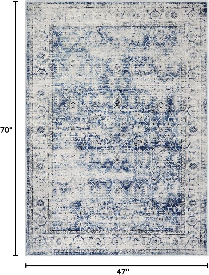 Lahome Washable Rugs 5x7 Area Rugs, Retro Distressed Non Slip Throw Carpet - Image 2