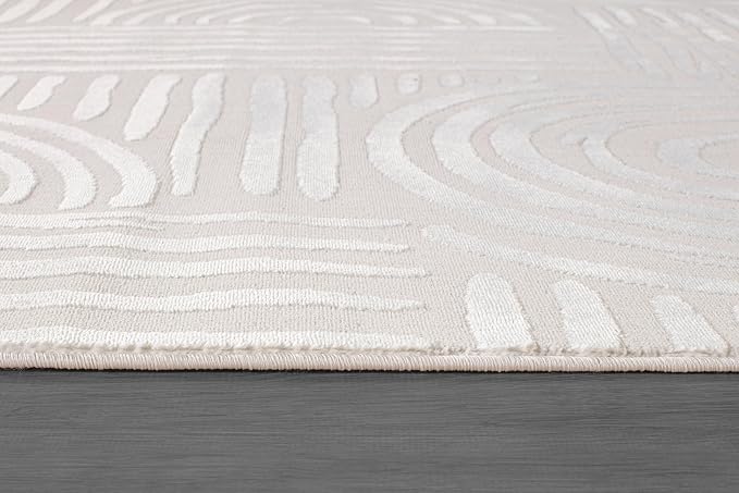 Beverly Rug Modern Geometric Area Rug 9x12 Low-High Pile Durable Soft Abstract - Image 6