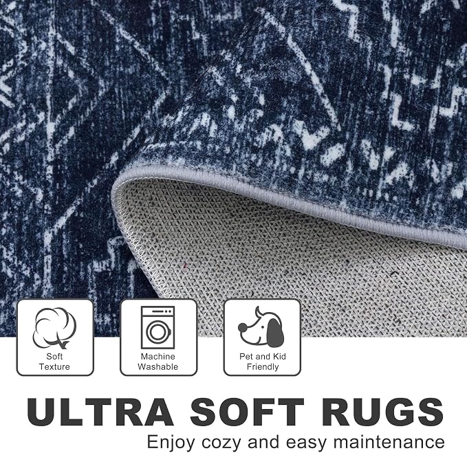 KILOCOCO Area Rug 4'x6' Entryway Rug Washable Bedroom Rugs Non Slip Printed - Image 6