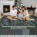 Area Rugs 9x12 Living Room: Floral Washable Rug Vintage Large Soft Boho - Image 9