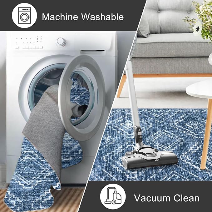 KILOCOCO Area Rug 4'x6' Entryway Rug Washable Bedroom Rugs Non Slip Printed - Image 7