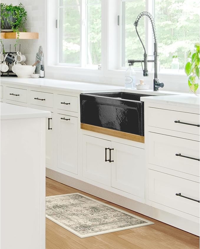 RUGGABLE Washable Vintage Area Rug – Sarrah Sage 2x3, Stain-Resistant, Non-Slip - Image 2