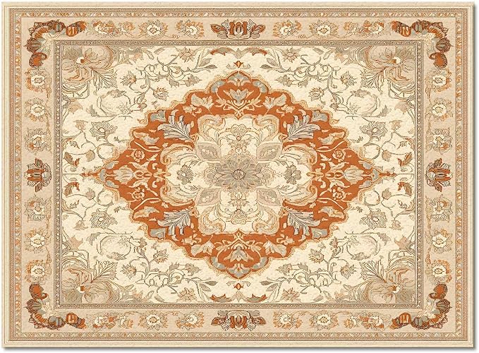 Orange Bohemian Rectangular Area Rugs by Libaoge