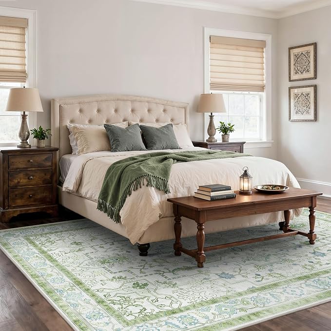 8x10 Area Rugs for Living Room, Machine Washable Non Slip Vintage Rugs - Image 3