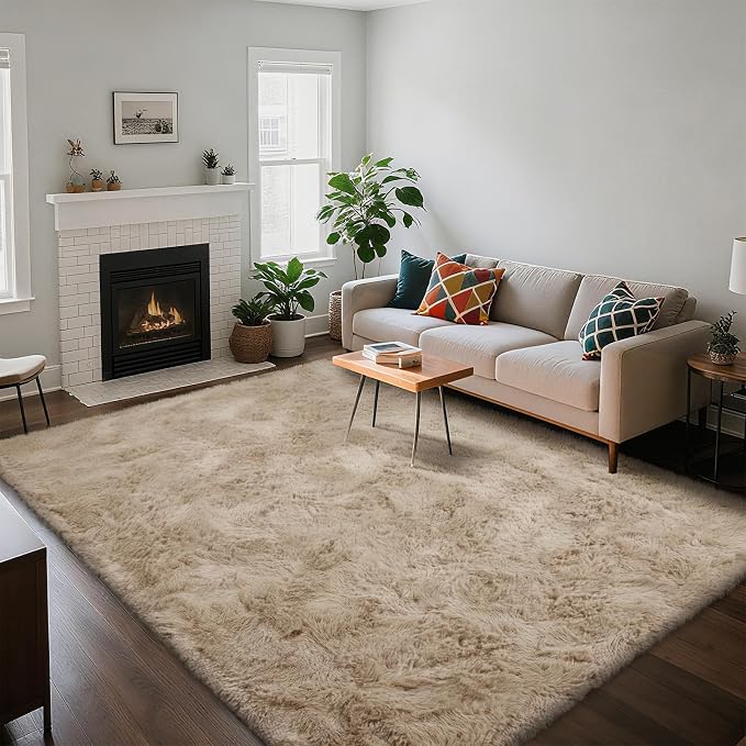 Fluffy Rug Shaggy Area Rug, Small Bedside Rug, Soft Fluffy Shaggy Entryway by Yongyangjuxi