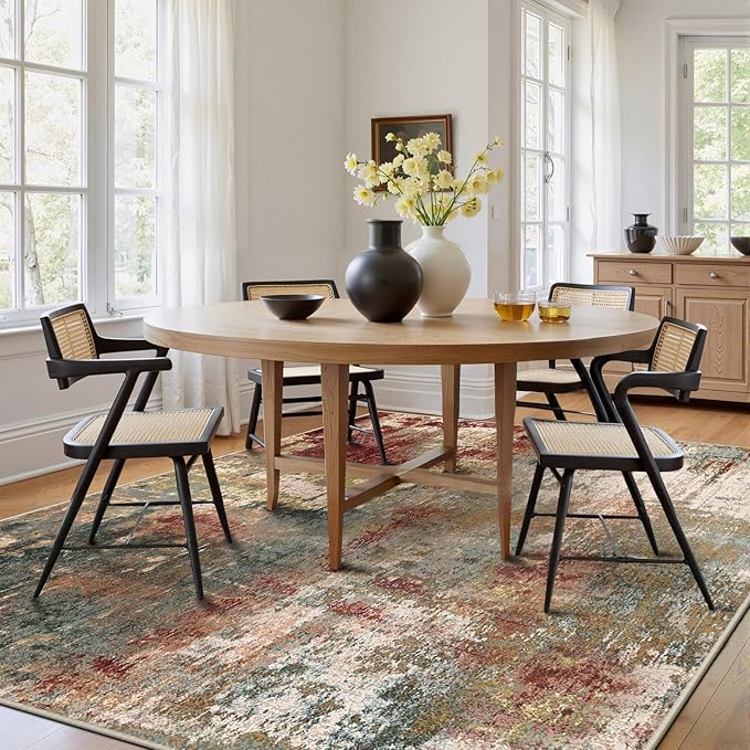 Washable Area Rugs 6'x8' Non-Slip Modern Abstract Soft - Image 3