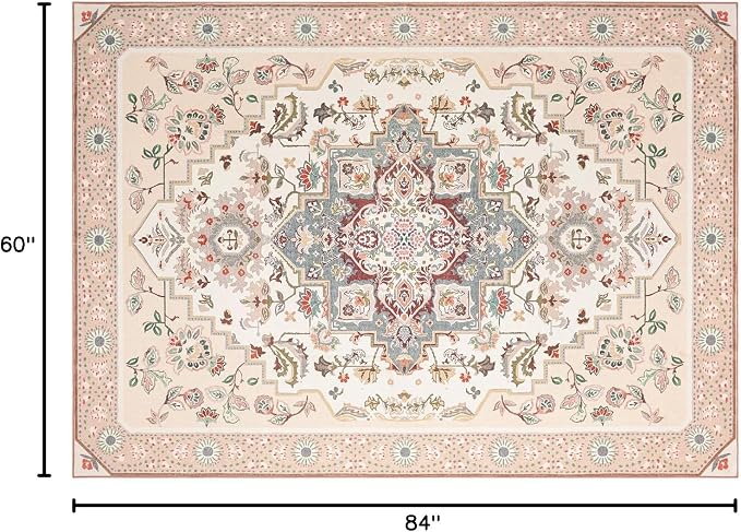 Phantoscope Washable Area Rug 5'x7' Non-Slip, Vintage Boho Rugs - Image 2