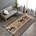 Horse Western Boho Ethnic Style Area Rug Washable Outdoor Rugs Anti-Slip Soft by Unknown