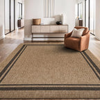 Beverly Rug Easy Jute Bordered Rug 5x7 Washable Durable Indoor Outdoor Area Rugs - Image 5