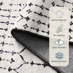 Lahome Moroccan Washable Runner Rug 2x6, Ultra-Thin Geometric Print Distressed - Image 6