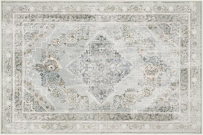Phantoscope Washable Area Rug 6'x9' Non-Slip, Vintage Neutral Rugs - Image 3