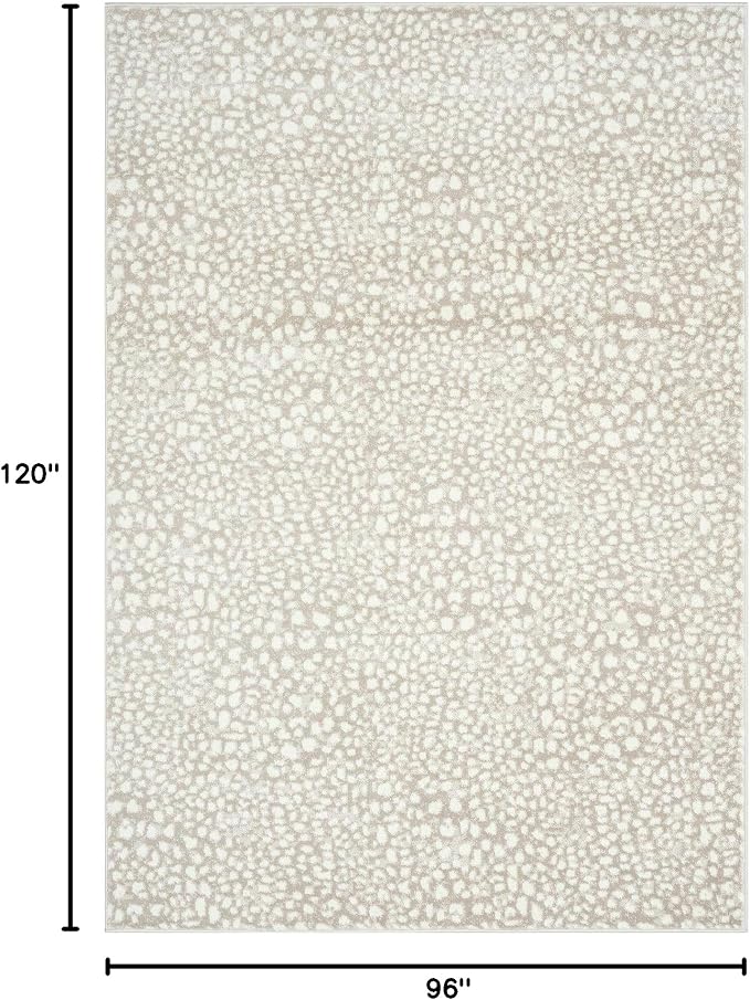 Abani Beige Cheetah Print 7'9"x10'2" Area Rug Rugs, Arto Collection - Image 2