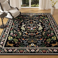 Area Rug 4x6 Rug Washable Rugs Floral Non Slip Low Pile Small Carpet by Rugcomf