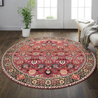 vivorug Round Rug 4ft Vintage Round Area Rug Non-Slip Indoor Carpet - Image 2