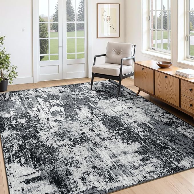 Washable Area Rugs 6'x8' Non-Slip Modern Abstract Soft - Image 4