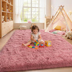 Fluffy Rugs for Living Room, Soft Shaggy for Bedrooms, Blush Area Rug for - Image 5