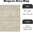 HUGEAR Retro Beige Area Rug 8x10 Machine Washable Living Room Rugs Distressed - Image 2