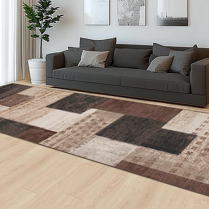 Modern Geometric Patchwork Indoor Runner Rug - Image 6