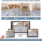 Luxury 5' x 7' Blue Washable Area Rugs, Boho Low Pile Easy Clean Non-Slip Rug - Image 8