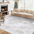Area Rug 6x9 Living Room Rug, Machine Washable Vintage Distressed Medallion Rug by XLUEZ