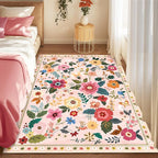 Floral 5x7 Area Rug Machine Washable Soft Print Boho Carpet Non Slip Doormat - Image 3